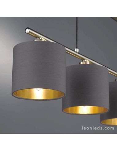 Detalle Lámpara de techo Garda 4 pantallas Gris y Dorado 305400441 Trio Lighting | LeonLeds Iluminación