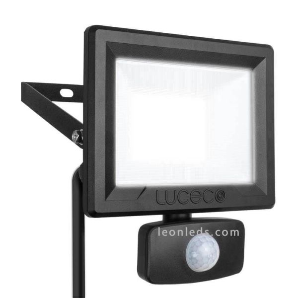 Projecteur LED 50W avec Détecteur de Mouvement 4000K IP65 4000Lm Luceco | leonleds