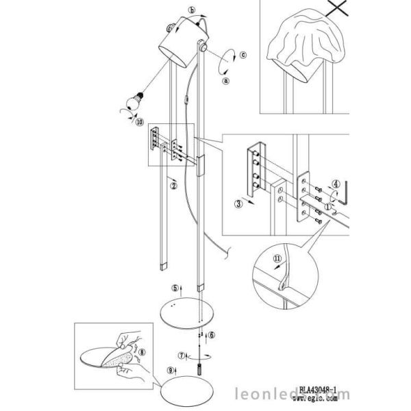 Como instalar Lámpara de pie Vintage Hornwood 43048 Eglo | LeonLeds