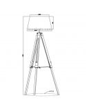 Dimensiones Lámpara de pie Tripode Blanca y Madera Tripod R40991001 Trio Lighitng | LeonLeds Iluminación