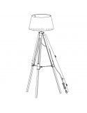 Cable de Lámpara de pie Tripode Blanca y Madera Tripod R40991001 Trio Lighitng | LeonLeds Iluminación