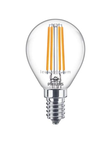 Bombilla E14 P45 de filamento LED 6.5W - 60W 8718699762292 |  LeonLeds