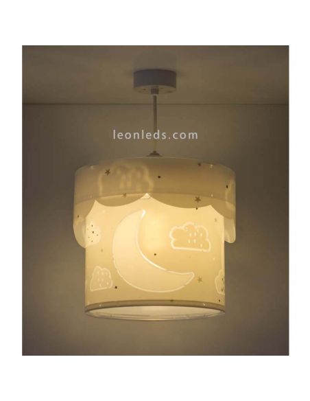 Lámpara de techo para bebé gris Moon Dalber 61232E | LeonLeds Iluminación