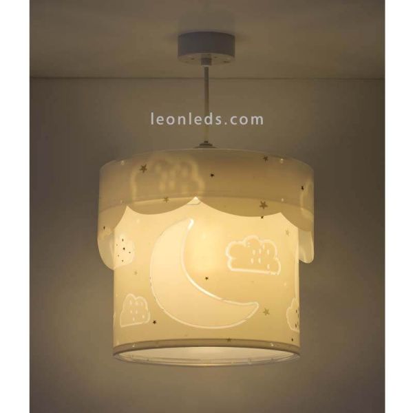 Lámpara de techo para bebé gris Moon Dalber 61232E | LeonLeds Iluminación