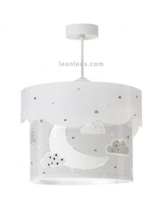 Luminária suspensa lua para bebê cinza Moon Dalber 61232E | Leon Iluminação LED