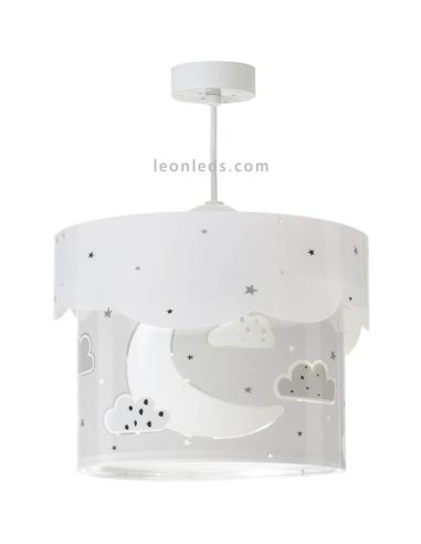 Lámpara de techo de lunas para bebé gris Moon Dalber 61232E | LeonLeds Iluminación