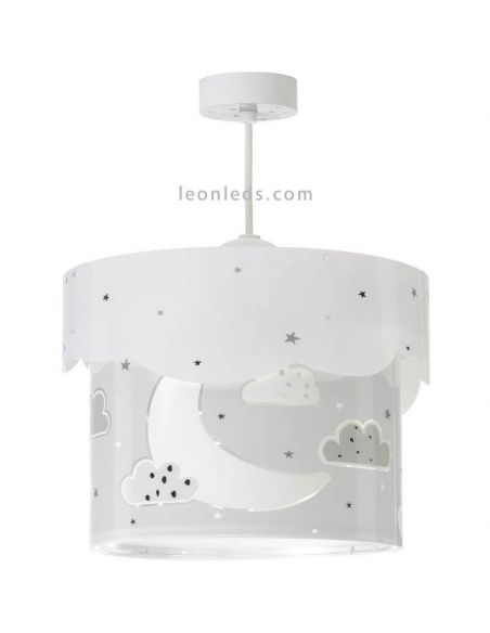 Lámpara de techo de lunas para bebé gris Moon Dalber 61232E | LeonLeds Iluminación