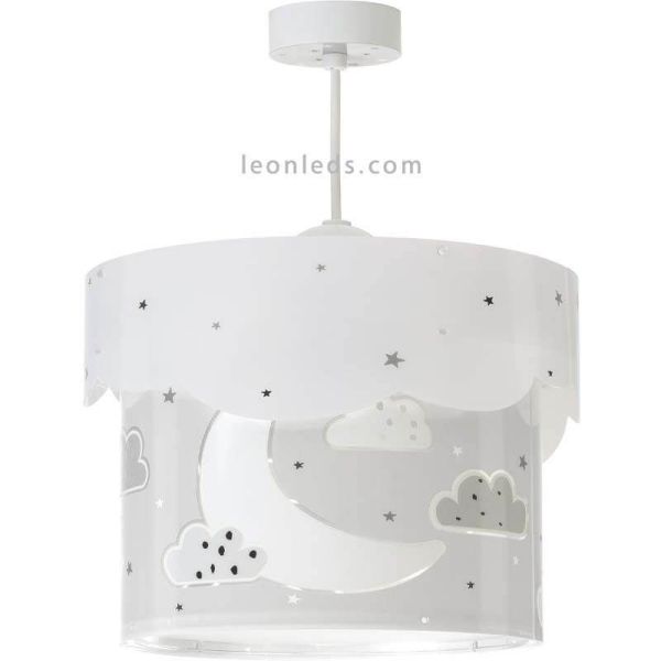 Lámpara de techo de lunas para bebé gris Moon Dalber 61232E | LeonLeds Iluminación