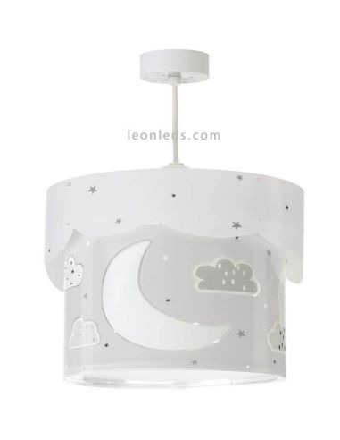 Dimensiones Lámpara de techo para bebé gris Moon Dalber 61232E | LeonLeds Iluminación