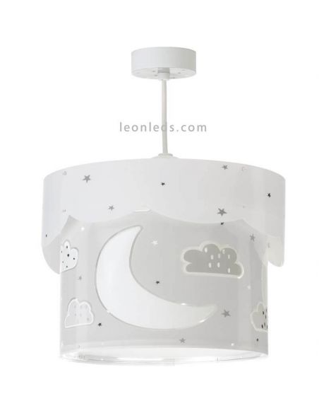 Dimensiones Lámpara de techo para bebé gris Moon Dalber 61232E | LeonLeds Iluminación