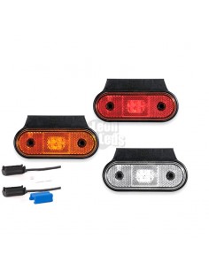 Piloto de posición Blanco ambar rojo Reflectante LED Galibo con o sin soporte con conector QS075 QS150 | LeonLeds 2