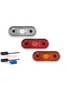 Piloto de posición Blanco ambar rojo Reflectante LED Galibo con o sin soporte con conector QS075 QS150 | LeonLeds