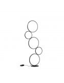 Luminária de pé LED circular preta Rondo Trio Lighting | Leon Iluminação LED