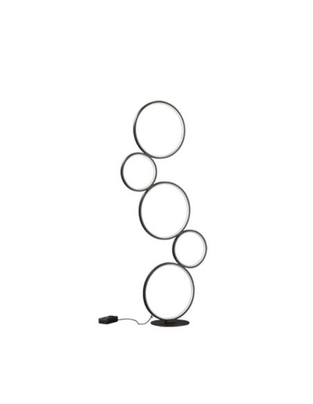 Lampadaire LED circulaire noir Rondo Trio Lighting | Éclairage LeonLeds