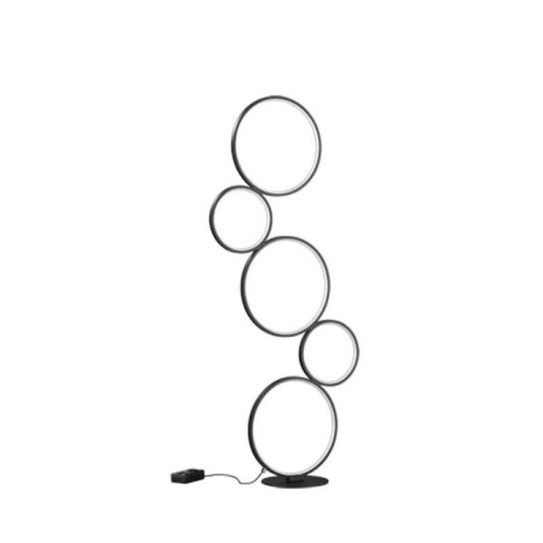 Lámpara de pie LED circular Negra Rondo Trio Lighting | LeonLeds Iluminación