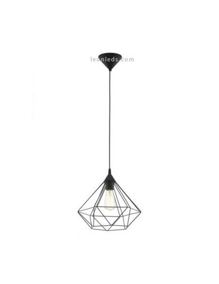 Lámpara de techo de metal negra Tarbes 1XE27 Eglo | LeonLeds