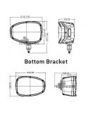 Dimensiones Faro delantero LED Homologado para JCB Terex Manitou Caterpillar Soporte inferior y trasero | LeonLeds Iluminación