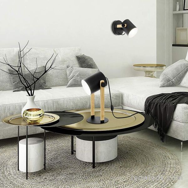 Aplique de parede Ambiente Wood e Black Hornwood | Iluminação LeonLeds