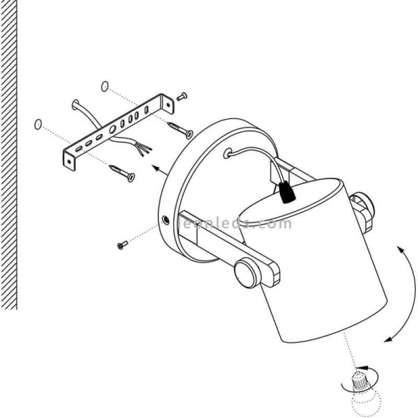 Como instalar Aplique de pared madera y negro Hornwood Eglo | LeonLeds