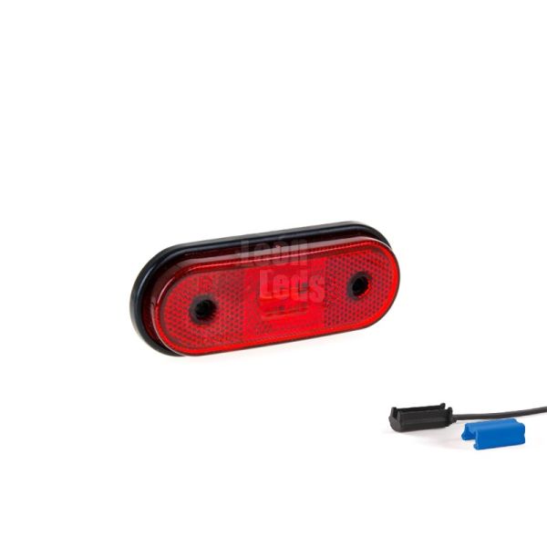 Piloto de posición Blanco ambar rojo Reflectante LED Galibo con o sin soporte con conector QS075 QS150 | LeonLeds