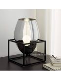 Lámpara de sobremesa de vidrio y acero Olival 1XE27 de Eglo| LeonLeds Iluminación