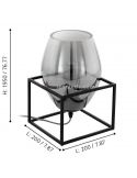 Dimensiones lámpara de mesa de vidrio negro Olival 1XE27 de Eglo| LeonLeds Iluminación