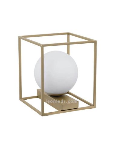 Candeeiro de mesa quadrada com bola...