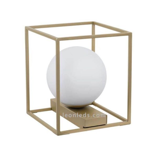 Candeeiro de mesa quadrada com bola...