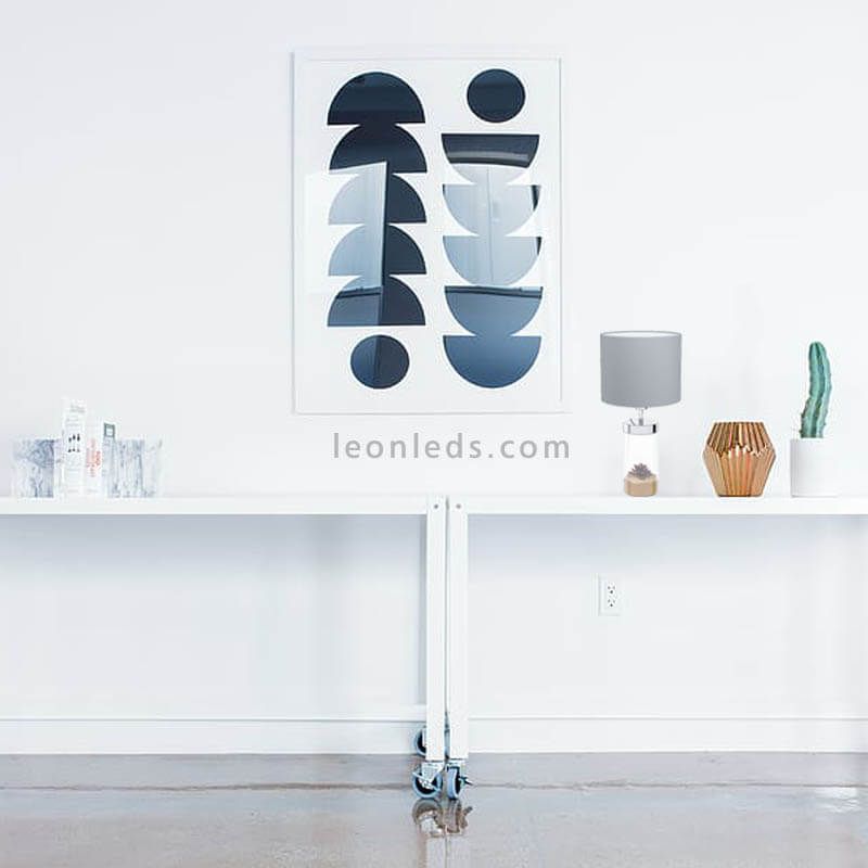 Lámpara de de mesa con pie de vidrio Lidsing 1xE27 | LeonLeds.com