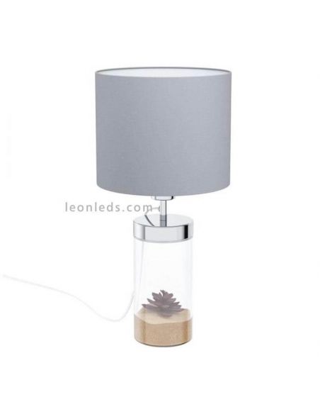 Lámpara de de mesa con pie de vidrio Lidsing 1xE27 | LeonLeds.com