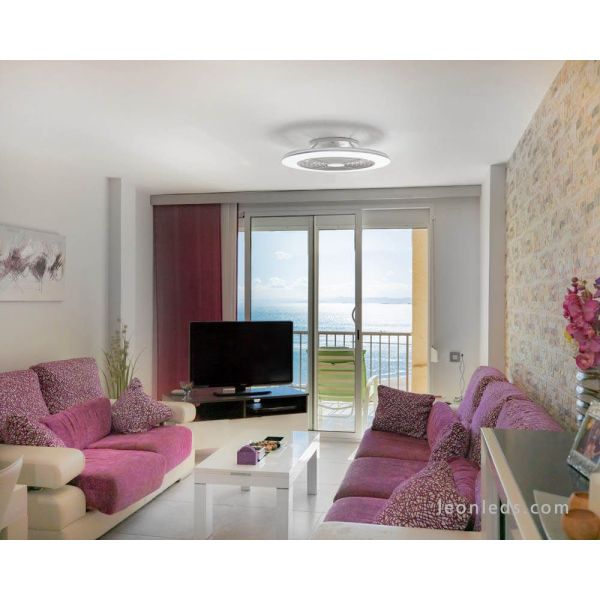 Ambiente Ventilador de techo LED Alisio XL Blanco con mando a distancia y App Mantra | LeonLeds