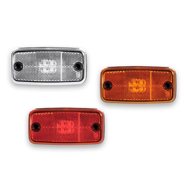 Piloto Lateral y Galibo LED rectangular Reflectante Fristom FT019 FT-019 con o sin soporte Ambar Rojo Blanco | LeonLeds
