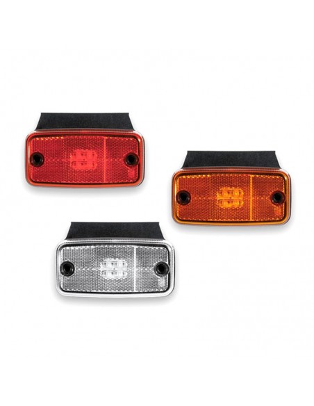 Piloto Lateral y Galibo LED rectangular Reflectante Fristom FT019 FT-019 con o sin soporte Ambar Rojo Blanco | LeonLeds