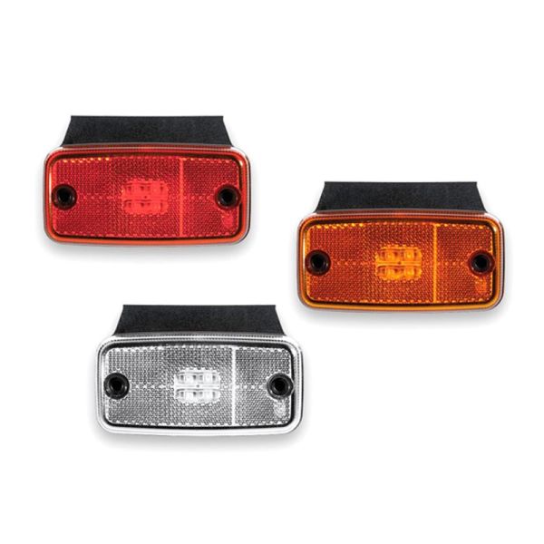 Piloto Lateral y Galibo LED rectangular Reflectante Fristom FT019 FT-019 con o sin soporte Ambar Rojo Blanco | LeonLeds