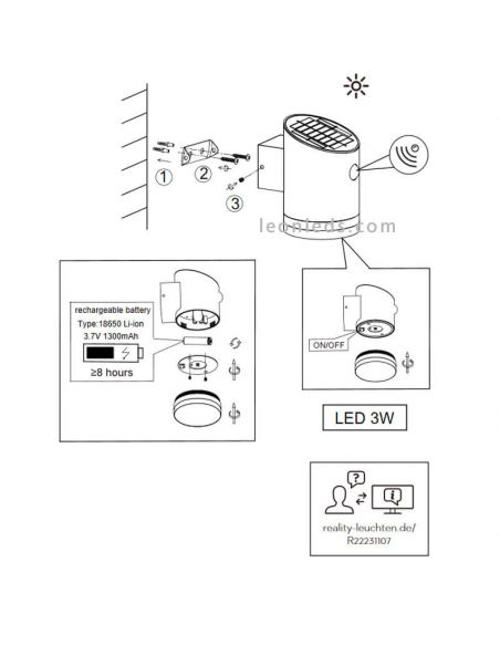 Comment installer cette applique murale LED solaire Salta en 5 minutes | leonleds