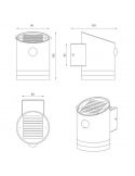 Dimensiones Aplique LED Solar Níquel Mate Salta con sensor de movimiento IP44 R22231107 Trio Lighting | LeonLeds