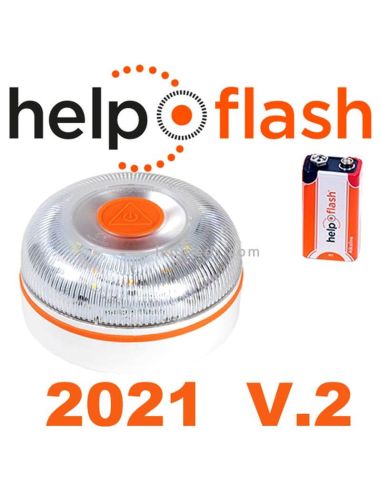 Help Flash Smart Luz de Emergencia Inteligente V16 con Base Imantada Homologada  DGT Pack 2 Unidades