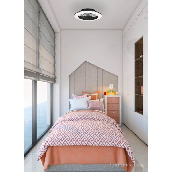 Alisio Mini ventilador de teto LED preto 7495 Mantra | leonleds