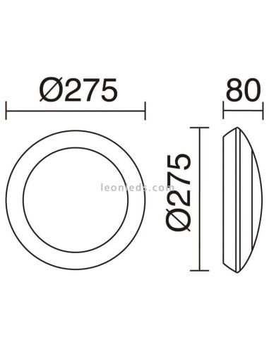 Aplique Piro M LED Blanco dimensiones para exterior estilo moderno | LeonLeds