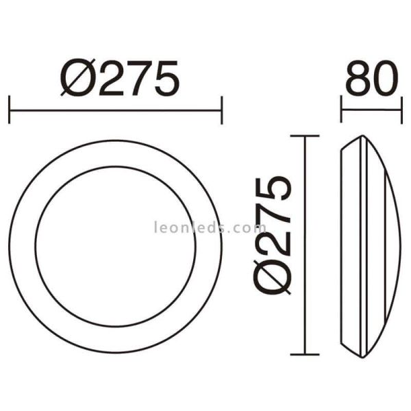 Aplique Piro M LED Blanco dimensiones para exterior estilo moderno | LeonLeds