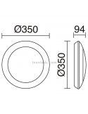 Aplique Piro L LED Blanco dimensiones para exterior estilo moderno | LeonLeds