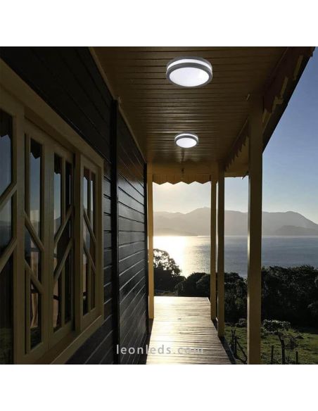 Plafón LED exterior pared y techo Tornado gris de Dopo Lighting | LeonLeds Iluminación