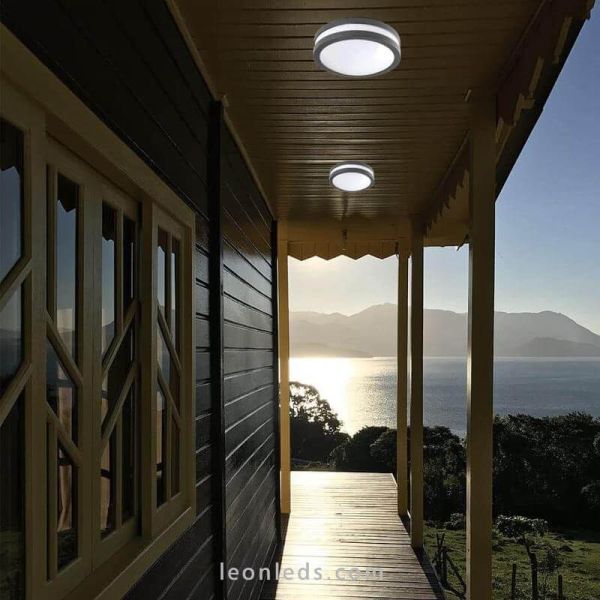Plafón LED exterior pared y techo Tornado gris de Dopo Lighting | LeonLeds Iluminación