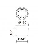 Dimensiones Plafón LED moderno exterior Mist IP55  Dopo Lighting | LeonLeds Iluminación
