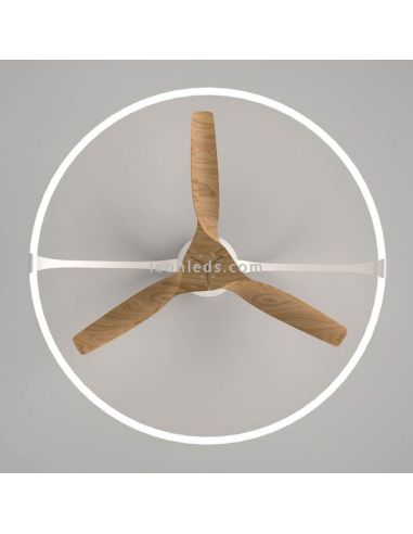 Ventilador de techo LED Nepal Haya y Blanco 75W LED y 60W de Motor de Ventilador Mantra | LeonLeds