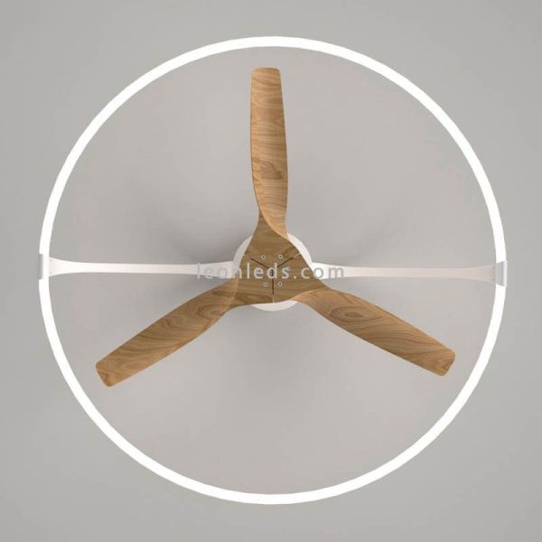 Ventilateur de plafond Népal Hêtre et LED blanc 75W LED et moteur de ventilateur 60W Mantra | leonleds