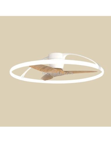 Ventilador de techo LED Nepal Haya y Blanco 75W LED y 60W de Motor de Ventilador Mantra | LeonLeds