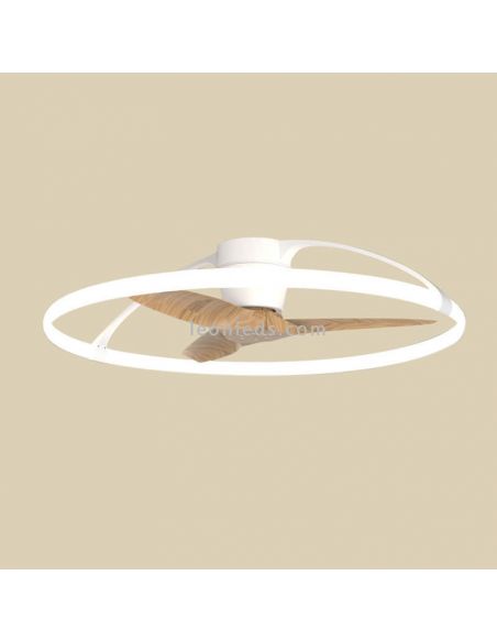 Ventilador de techo LED Nepal Haya y Blanco 75W LED y 60W de Motor de Ventilador Mantra | LeonLeds
