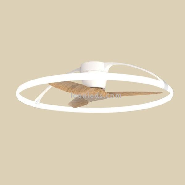 Ventilateur de plafond Népal Hêtre et LED blanc 75W LED et moteur de ventilateur 60W Mantra | leonleds