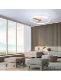 Ambiente Ventilador de techo LED Nepal Haya y Blanco 75W LED y 60W de Motor de Ventilador Mantra | LeonLeds